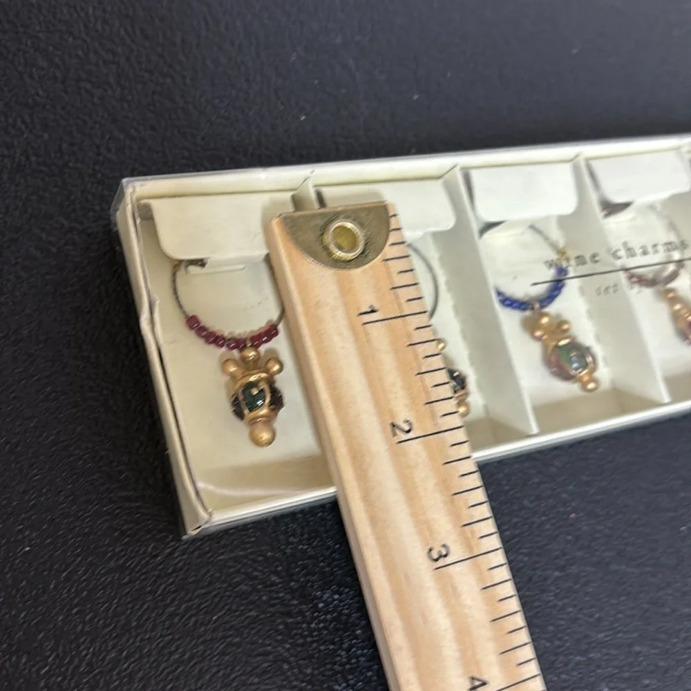 New Pier 1 Imports Elegant Beaded Wine Charms Set